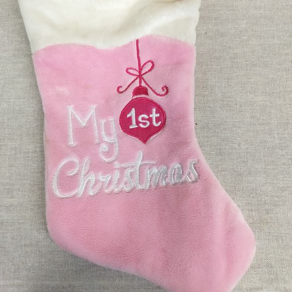 DAN DEE My 1st Christmas Santa Bear 16" Plush First STOCKING Baby GIRL PINK - Picture 11 of 11